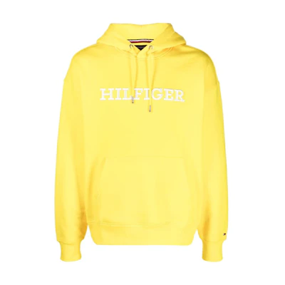 Tommy Hilfiger Lemon Yellow Logo Embroidered Hoodie for Men MW0MW33062-YELLOW
