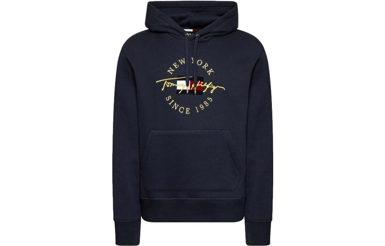 Tommy Hilfiger Letter Embroidery Drawstring Hoodie Black MW0MW20135-DW5