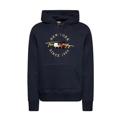 Tommy Hilfiger Letter Embroidery Drawstring Hoodie Black MW0MW20135-DW5