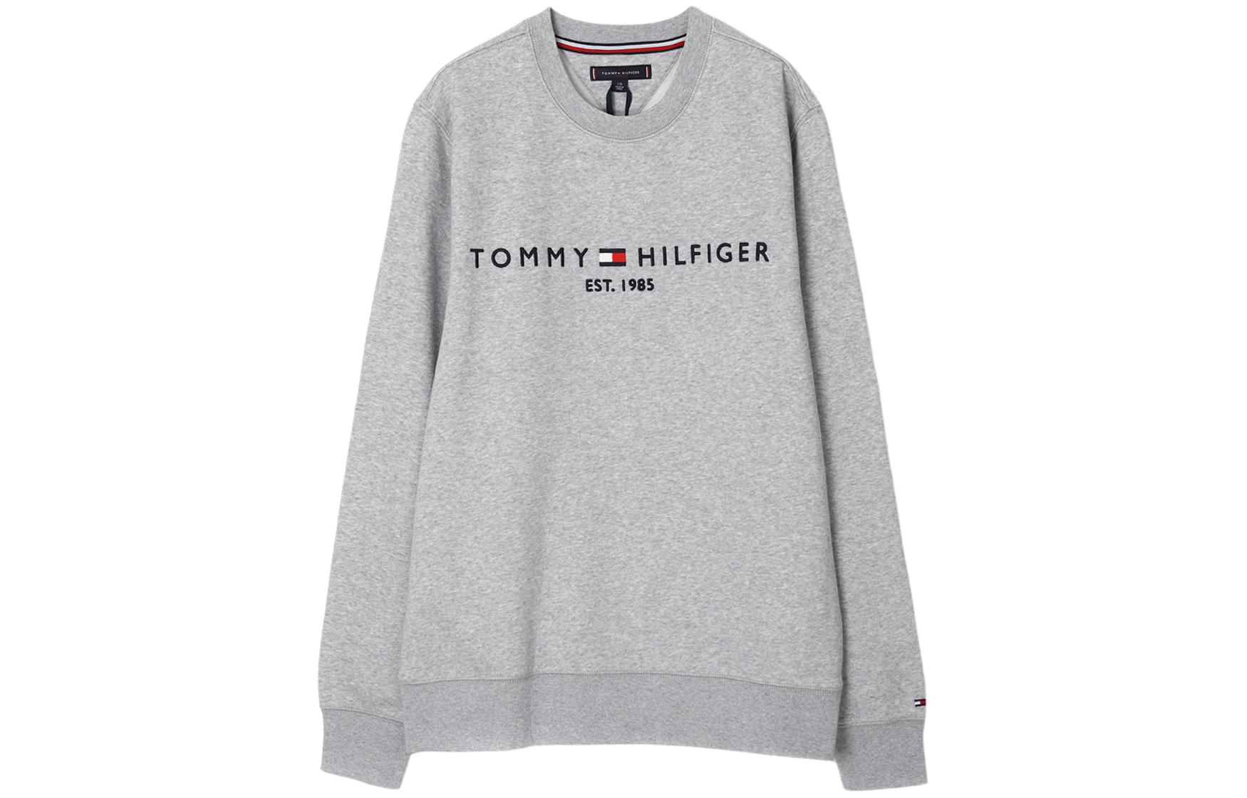 Tommy Hilfiger Letter Print Crewneck Sweatshirt Grey MW11596023