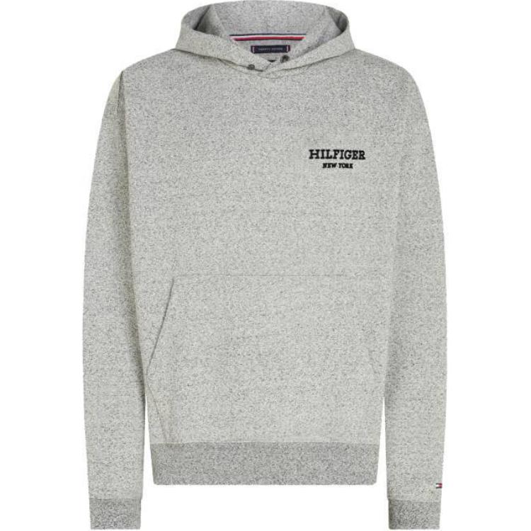 Tommy Hilfiger Letter Print Embroidered Hoodie Gray Long Sleeve MW0MW33636-P92