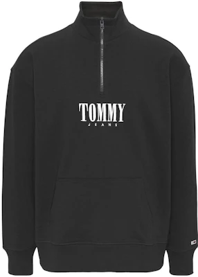 トミー ヒルフィガー レタープリント ハーフジップ スウェットシャツ ブラック DM0DM15021-BDS Buy トミー ヒルフィガー レタープリント ハーフジップ スウェットシャツ ブラック DM0DM15021-BDS