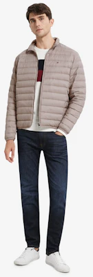 타미 힐피거 남성용 경량 레드 화이트 블루 다운 퀼팅 자켓. MW0MW28065 4