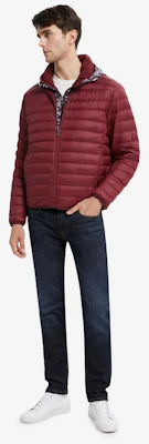 타미 힐피거 남성용 경량 레드 화이트 블루 다운 퀼팅 자켓. MW0MW28065 10