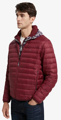 타미 힐피거 남성용 경량 레드 화이트 블루 다운 퀼팅 자켓. MW0MW28065 11