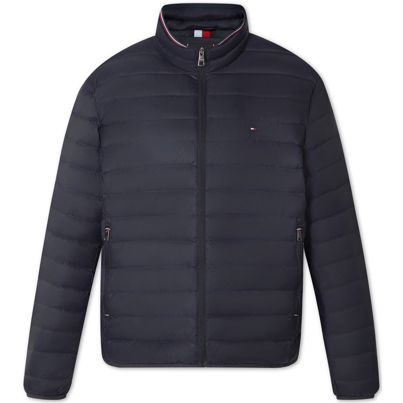 Order 타미 힐피거 남성용 경량 레드 화이트 블루 다운 퀼팅 자켓. MW0MW28065