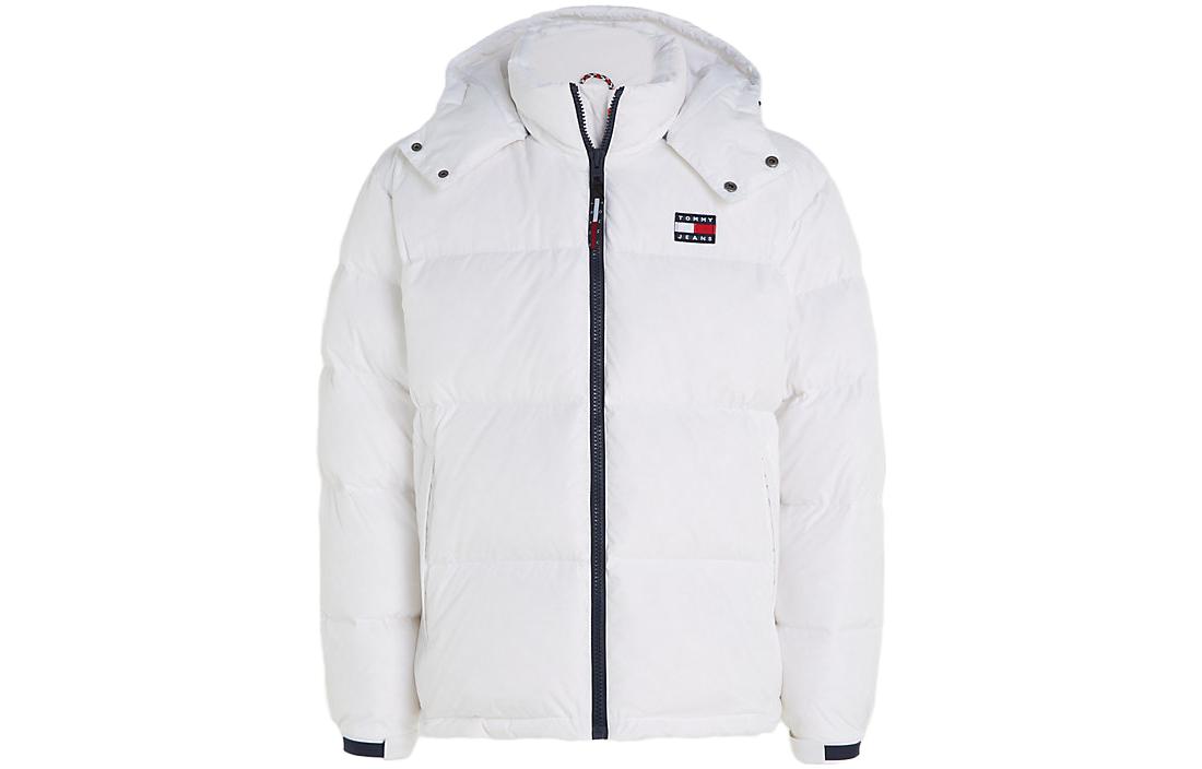 Tommy Hilfiger Logo Casual Alaska Puffer Hooded Jacket Men’s White DM0DM15445-YBR
