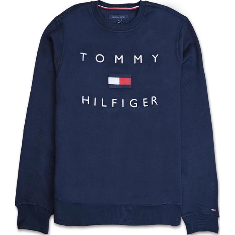 Tommy Hilfiger Logo Crewneck Pullover Navy Sweatshirt 78J2283-410