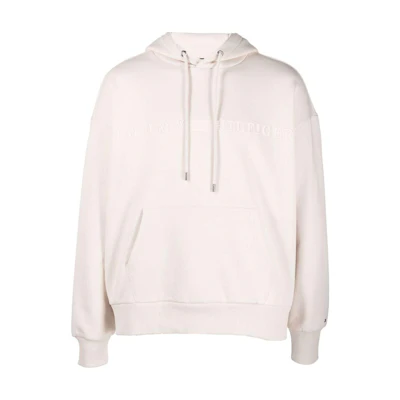 Tommy Hilfiger Logo Embossed Drawstring Hoodie White MW0MW29581-WHITE