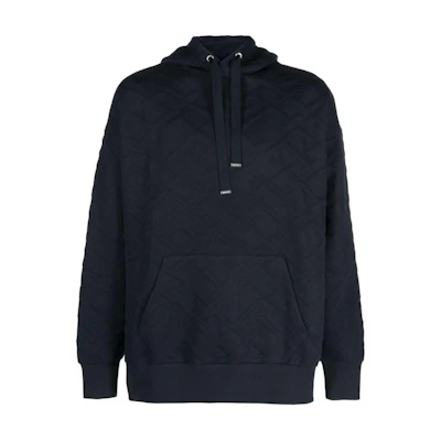 Tommy Hilfiger Logo Embossed Hoodie Navy Blue Long Sleeve Pullover MW0MW32443-NAVY
