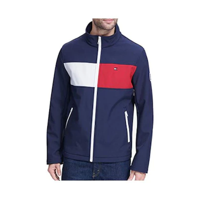 Tommy Hilfiger Logo Embroidered Colorblock Zip-Up Track Jacket Navy 158AP521-464