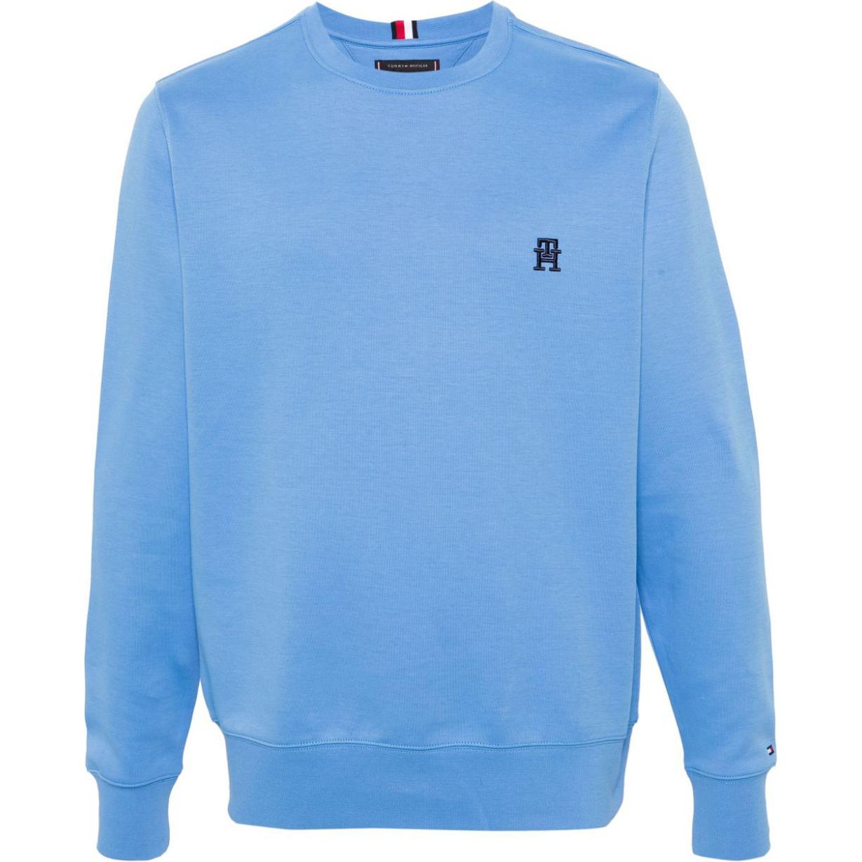 Tommy Hilfiger Logo Embroidered Crewneck Sweatshirt Men’s Cornflower Blue MW0MW34400-BLUE