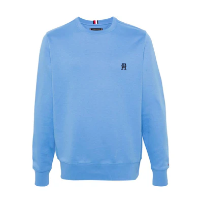Tommy Hilfiger Logo Embroidered Crewneck Sweatshirt Men’s Cornflower Blue MW0MW34400-BLUE