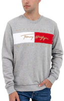 Tommy Hilfiger Logo Embroidered Crewneck Sweatshirt Light Grey 78J6388-050 Tommy Hilfiger Logo Embroidered Crewneck Sweatshirt Light Grey 78J6388-050