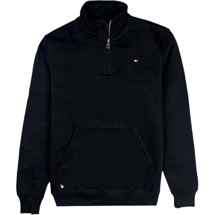 Tommy Hilfiger Logo Embroidered High-Collar Pullover Sweatshirt Black 78J8233-001