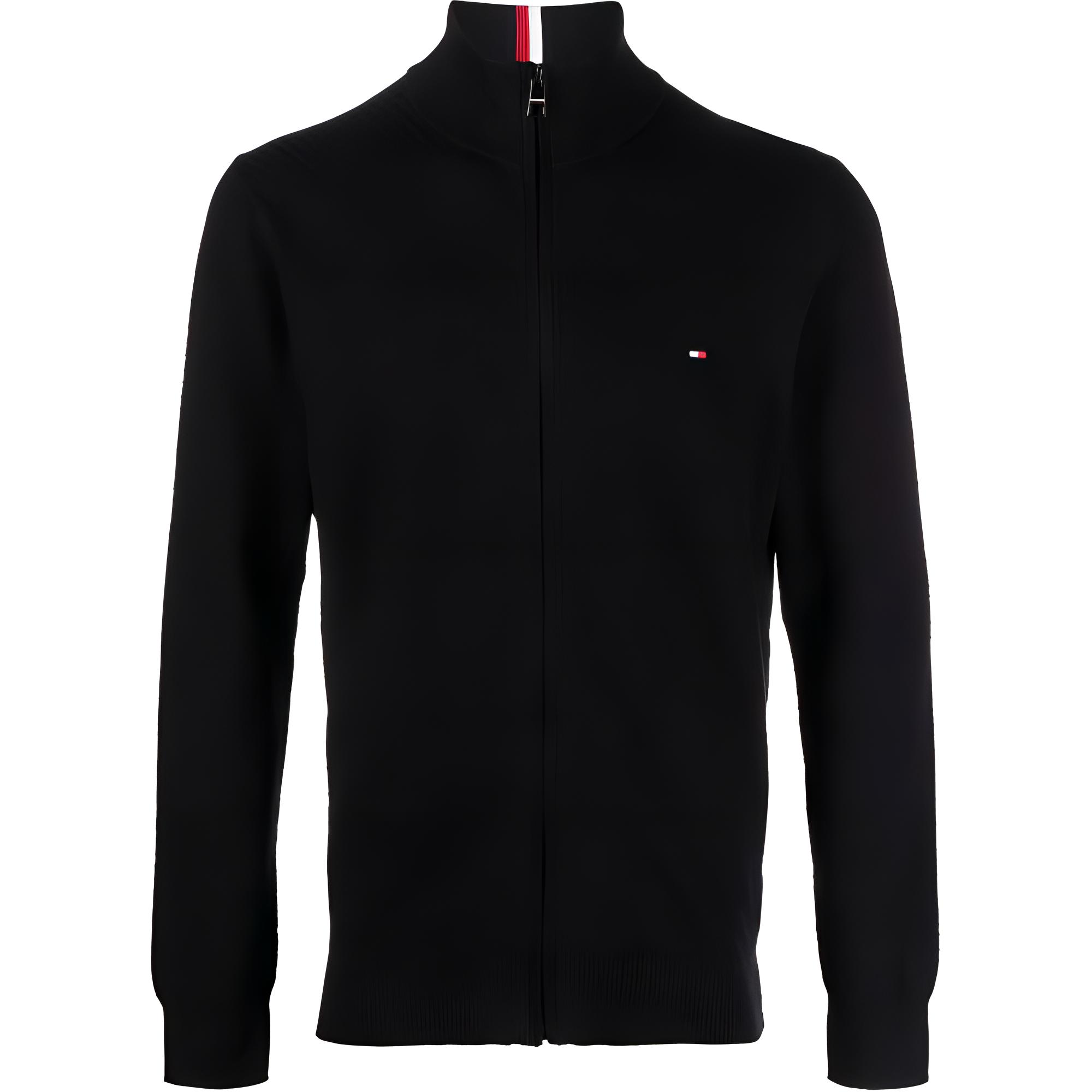 Tommy Hilfiger Logo Embroidered High Neck Jacket for Men - Black MW0MW29030-BLACK