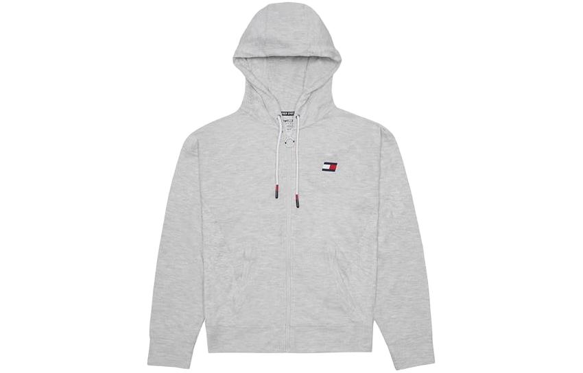 Tommy Hilfiger Logo Embroidered Hoodie Gray Long Sleeve Sweatshirt TP14911J-WSH