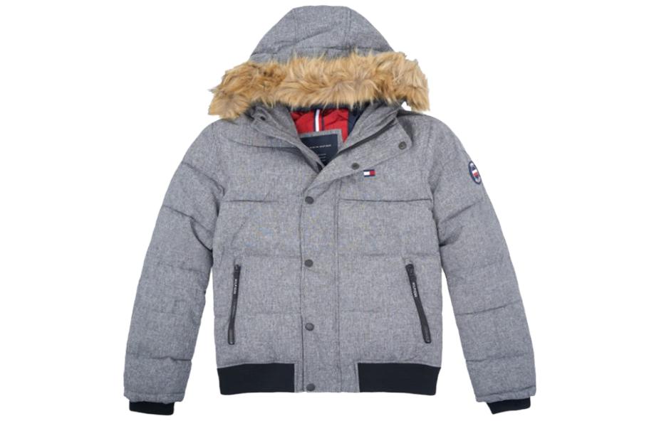 Tommy Hilfiger Logo Embroidered Hoodie Jacket Grey 159AP863-GREY