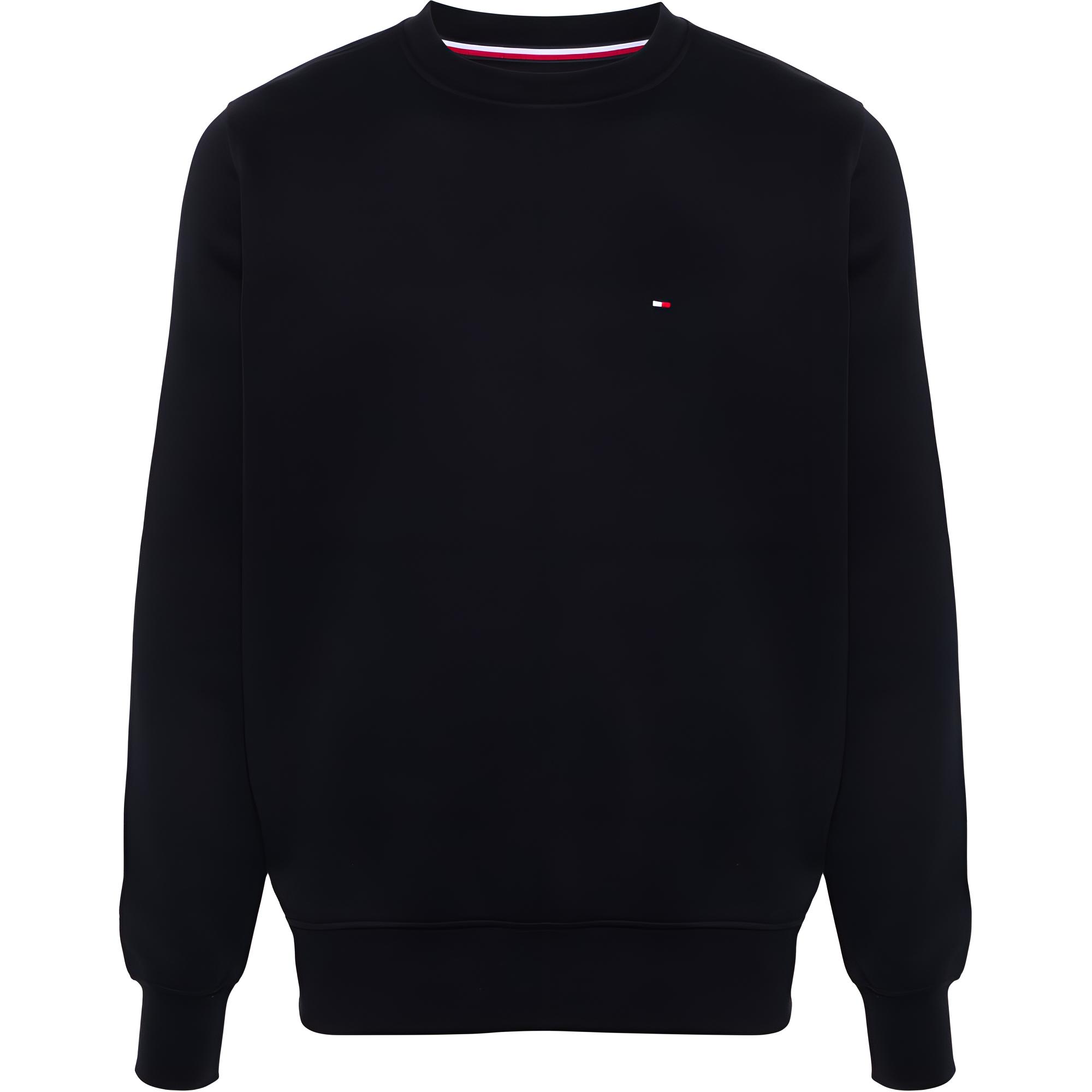 Tommy Hilfiger Logo Embroidered Knit Texture Sweatshirt Navy Blue MW0MW32735-NAVY