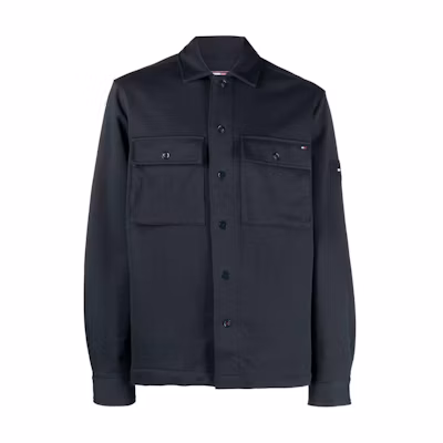 Tommy Hilfiger Logo Embroidered Long Sleeve Jacket Navy MW0MW29173-NAVY