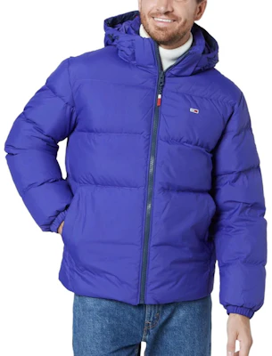타미 힐피거 로고 자수 패치 탈부착 후드 다운 자켓 남성 블루 퍼플 78J6188-500 Lookbook 타미 힐피거 로고 자수 패치 탈부착 후드 다운 자켓 남성 블루 퍼플 78J6188-500