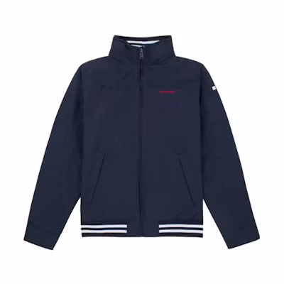 Tommy Hilfiger Logo Embroidered Striped Windbreaker Jacket Navy Men C837830442-587