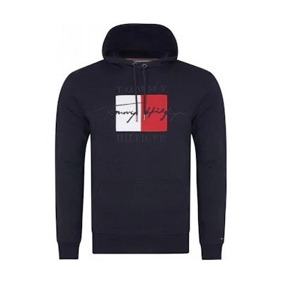 Tommy Hilfiger Logo Graphic Pullover Hoodie Blue MW0MW14202DW5