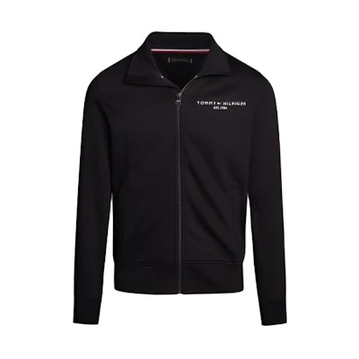 Tommy Hilfiger Logo High Neck Zip Sweatshirt Jacket Black MW0MW29327-BDS