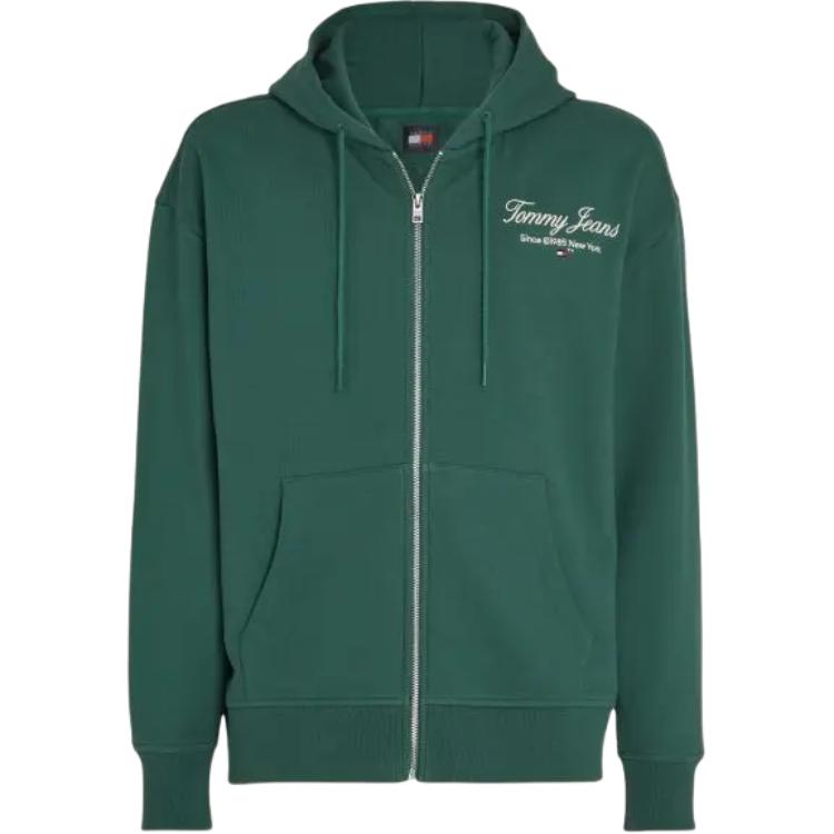 Tommy Hilfiger Logo Hoodie Zip-Up Loose Jacket Green DM0DM18389-L4L