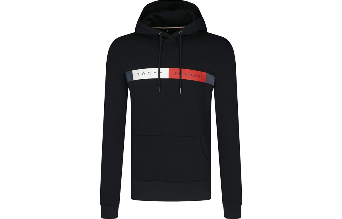 Tommy Hilfiger Logo Patch Drawstring Hoodie Black MW0MW15235-BDS
