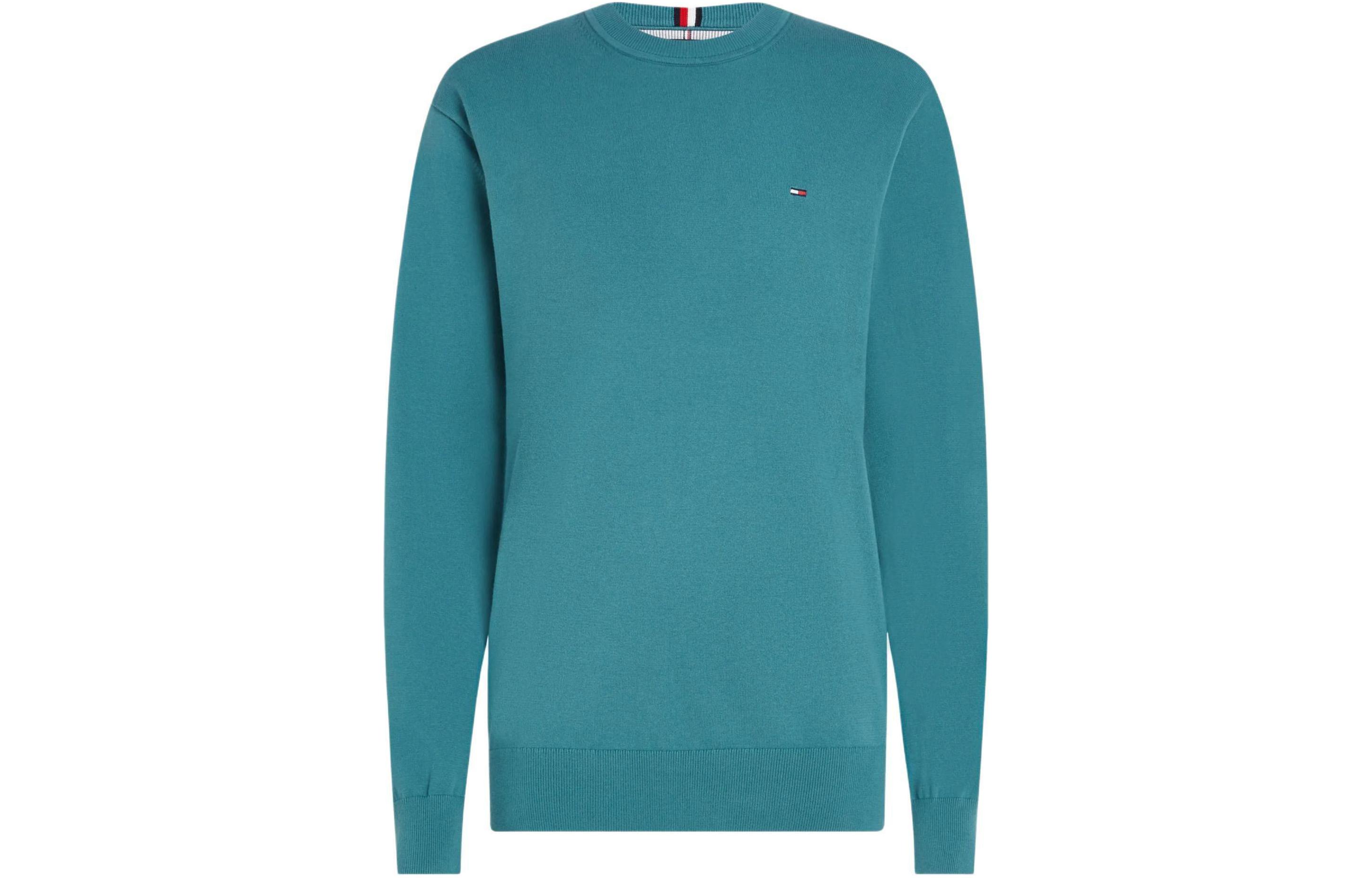 Tommy Hilfiger Logo Print Crewneck Sweatshirt Blue Green MW0MW21316-MB6