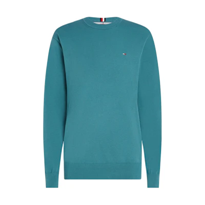 Tommy Hilfiger Logo Print Crewneck Sweatshirt Blue Green MW0MW21316-MB6