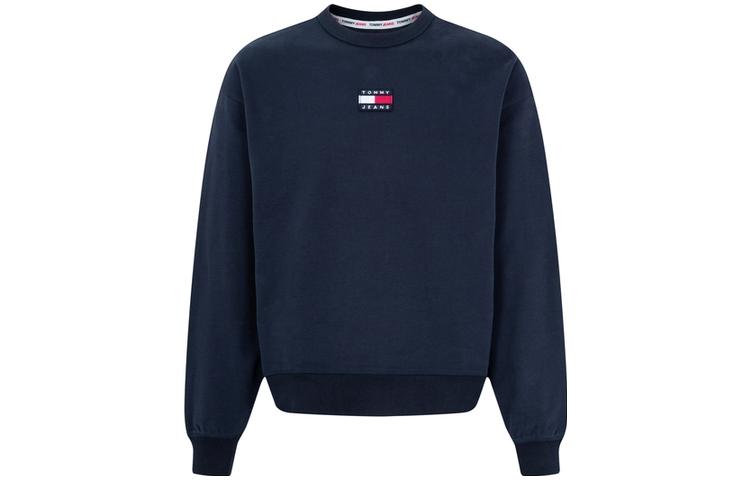 Tommy Hilfiger Logo Print Crewneck Sweatshirt Navy Blue DM0DM15712-C87