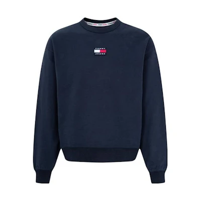 Tommy Hilfiger Logo Print Crewneck Sweatshirt Navy Blue DM0DM15712-C87