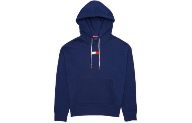 Tommy Hilfiger Logo Print Hoodie Navy Blue - Long Sleeve Pullover TP2T0125-DBL