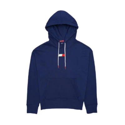 Tommy Hilfiger Logo Print Hoodie Navy Blue - Long Sleeve Pullover TP2T0125-DBL