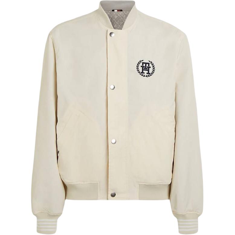 Tommy Hilfiger Logo Reversible Single-Breasted Slim Fit Jacket Men Beige FMW0MW34451AEF