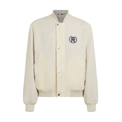 Tommy Hilfiger Logo Reversible Single-Breasted Slim Fit Jacket Men Beige FMW0MW34451AEF