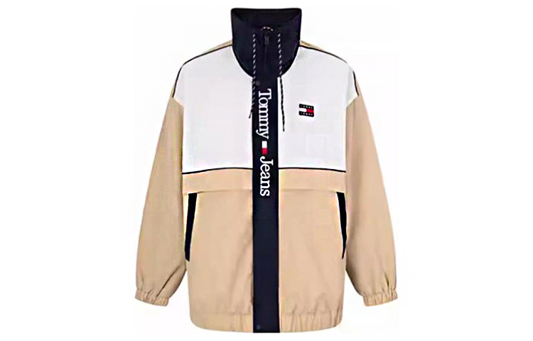 Tommy Hilfiger Logo Stand Collar Zip Jacket Multi-Color ( Loose Fit) DM0DM15097-AB4