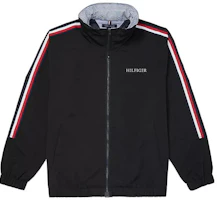Tommy Hilfiger Logo Stripe Regatta Jacket Black Full-Zip Track Jacket 78J8014-BDS Tommy Hilfiger Logo Stripe Regatta Jacket Black Full-Zip Track Jacket 78J8014-BDS