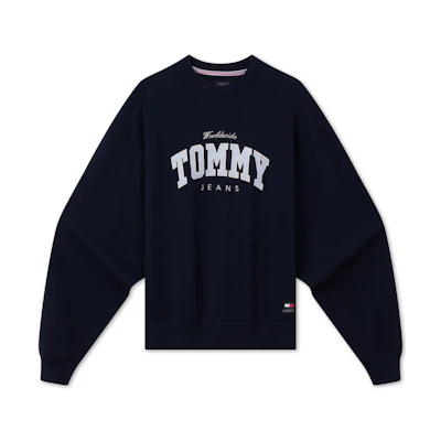 Tommy Hilfiger Loose Fit Embroidered Cotton Crewneck Sweatshirt DM0DM18386