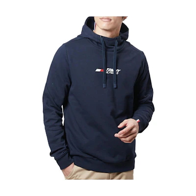 Tommy Hilfiger Loose Fit Hoodie with Embroidered Logo - Blue MW0MW30385-DW5