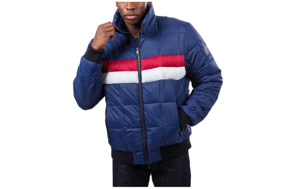 Tommy Hilfiger Loose Striped High Neck Zip Jacket Blue 158AN580-BWT