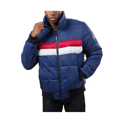 Tommy Hilfiger Loose Striped High Neck Zip Jacket Blue 158AN580-BWT