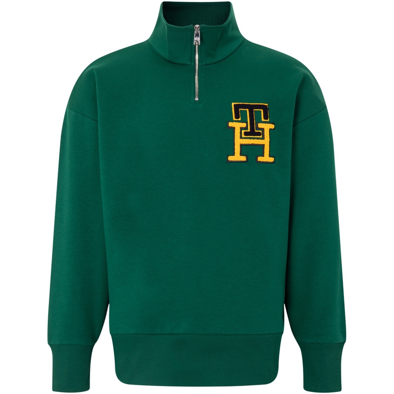 Tommy Hilfiger Magic Square Embroidered Half-Zip Sweatshirt Deep Green MW0MW28876L4O