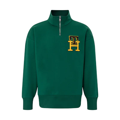 Tommy Hilfiger Magic Square Embroidered Half-Zip Sweatshirt Deep Green MW0MW28876L4O