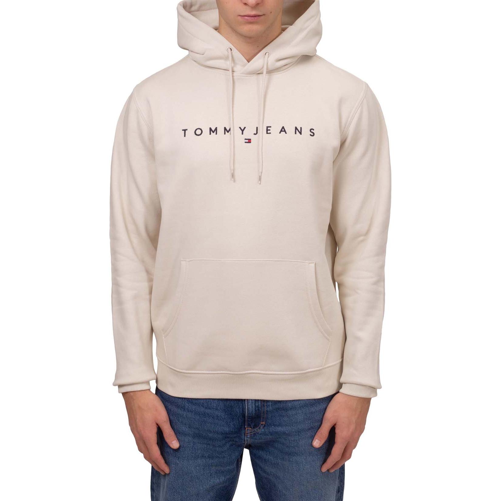 Tommy Hilfiger Men’s Alphabet Print Hoodie White Long Sleeve Pullover DM0DM17985-ACG