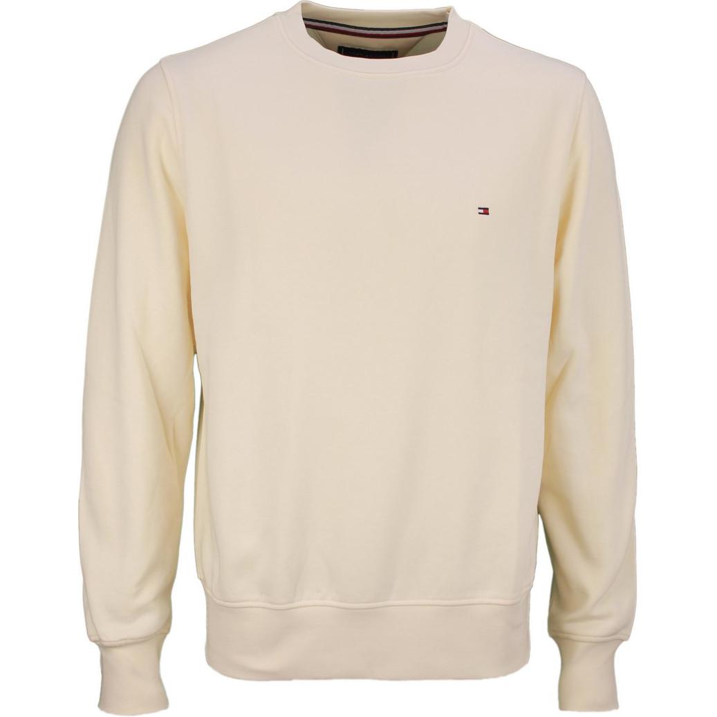 Tommy Hilfiger Men’s Beige Slim Fit Crewneck Logo Sweatshirt Long Sleeve MW0MW32735-AEF