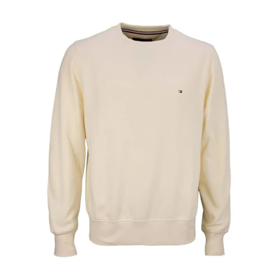 Tommy Hilfiger Men’s Beige Slim Fit Crewneck Logo Sweatshirt Long Sleeve MW0MW32735-AEF