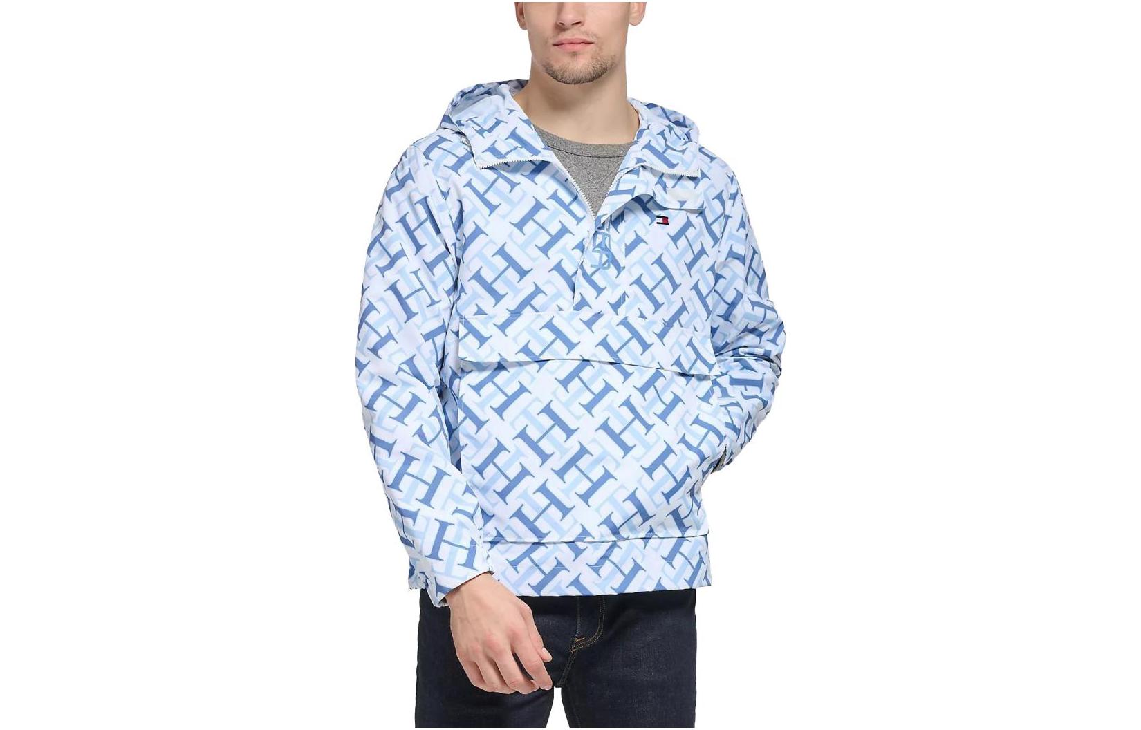 Tommy Hilfiger Men’s Logo Pullover Hoodie Jacket Light Blue TG001888-170